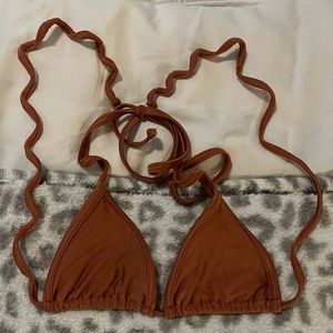 Cute Brown Chrome Bikini Top.